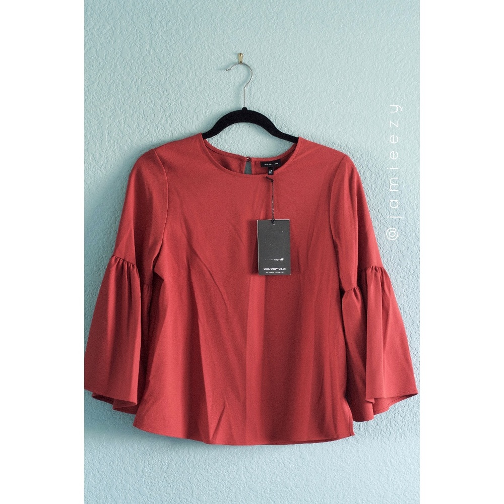 Who What Wear | NWT Wide Bell Sleeve Blouse - Picture 1 of 7